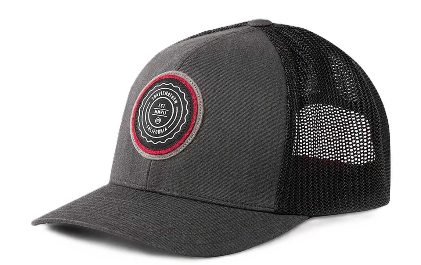 Travis Mathew The Patch heren pet, heather grey pinstripe