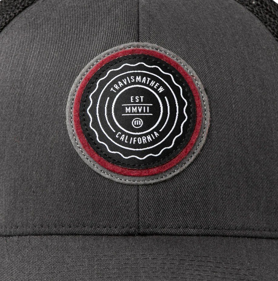 Travis Mathew The Patch heren pet, heather grey pinstripe