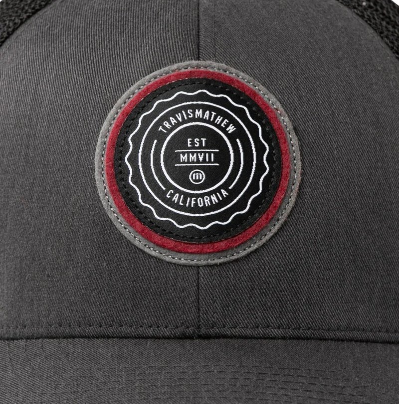 Travis Mathew The Patch heren pet, heather grey pinstripe