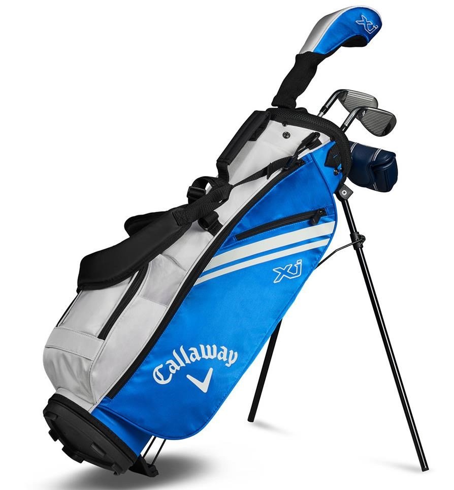 Callaway XJ-1 5PC junior golfset, staal/grafiet, + standtas, blauw/wit