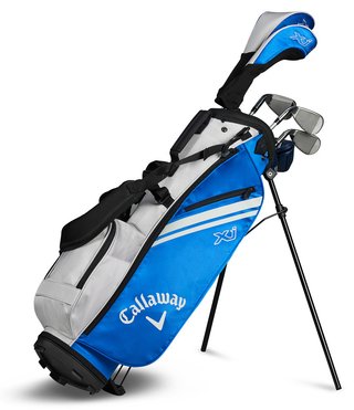 Callaway XJ-2 7PC junior golfset, staal, + standtas, blauw/wit