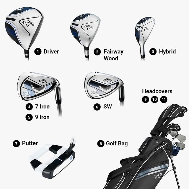 Callaway XJ-3 8PC junior golfset, staal/grafiet