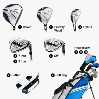 Callaway XJ-3 8PC junior golfset, staal/grafiet