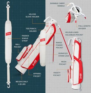Sunday Golf Loma pencil bag, rood/gebroken wit