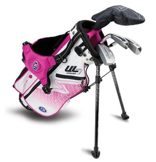 U.S. Kids Golf UL7-42 (107cm) junior golfset, grafiet, + standbag, wit/roze