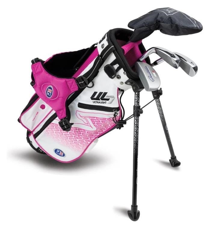 U.S. Kids Golf UL7-42 (107cm) junior golfset, grafiet, + standbag, wit/roze