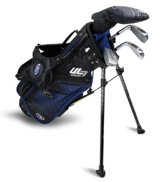 U.S. Kids Golf UL7-45 (114cm) junior golfset, grafiet, + standtas, zwart/blauw