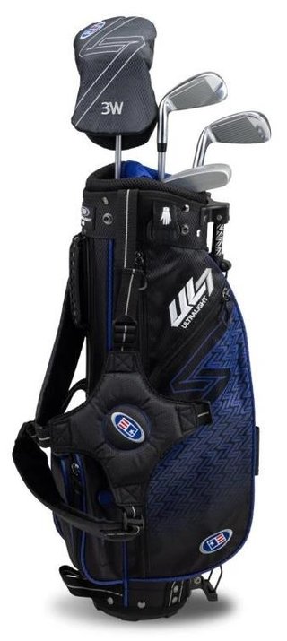 U.S. Kids Golf UL7-45 (114cm) junior golfset, grafiet, + standtas, zwart/blauw
