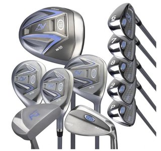 U.S. Kids Golf AV Cloud-60 (152cm) 11-Club junior golfset, grafiet, + stand bag, grijs/wit/blauw