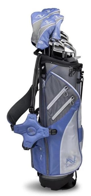 U.S. Kids Golf AV Cloud-60 (160cm) 11-Club junior golfset, grafiet, + standtas, grijs/wit/blauw