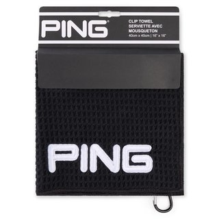 PING Clip golfhanddoek, zwart