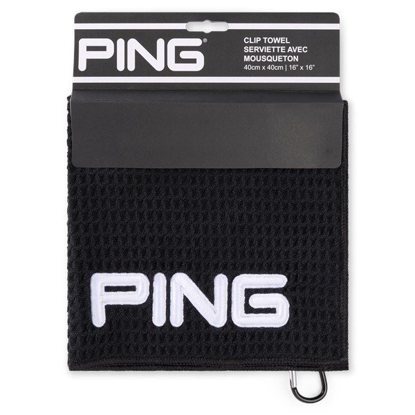 PING Clip golfhanddoek, zwart