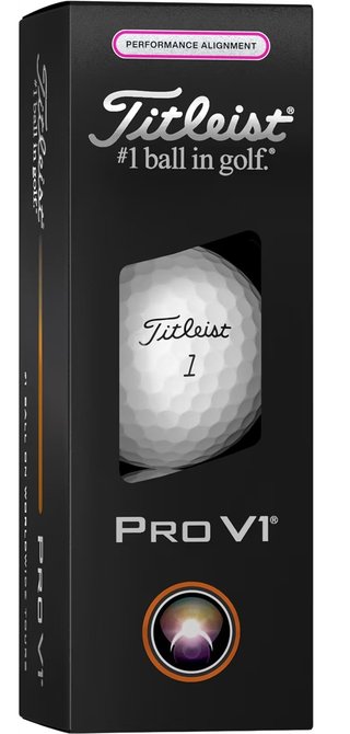 Titleist Pro V1 2025 golfballen, Performance Alignment Pink