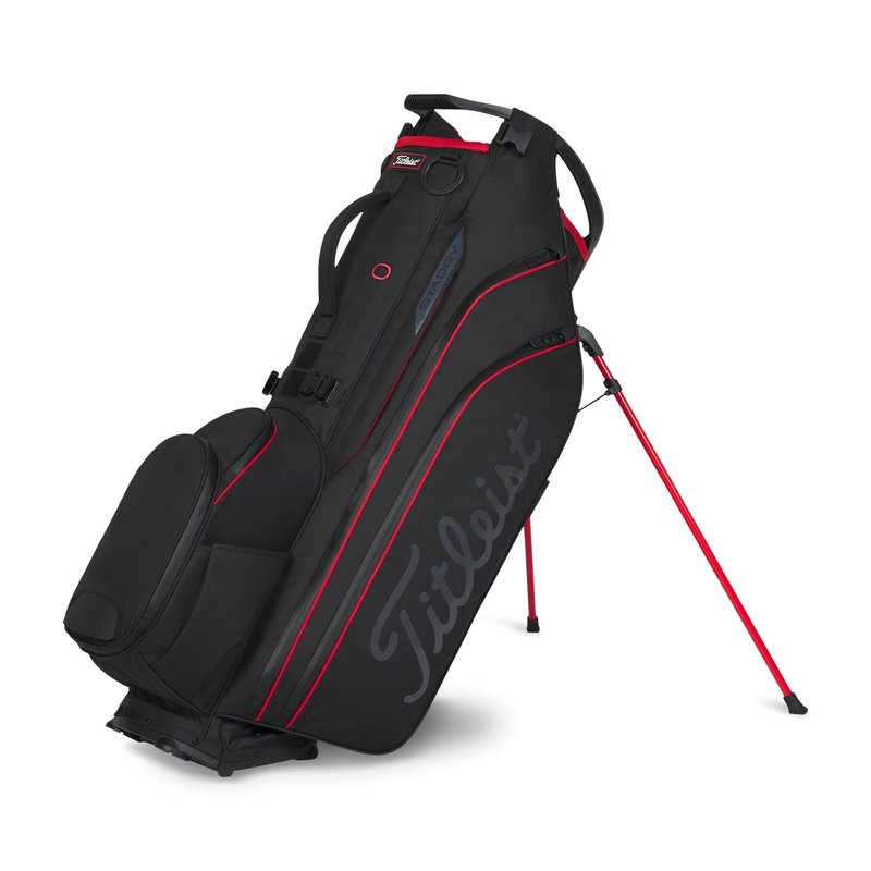 Titleist Hybrid 14 StaDry stand bag, zwart/zwart/rood
