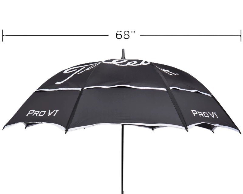 Titleist Tour Double Canopy paraplu, zwart/wit