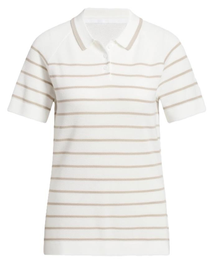 Adidas Ultimate365+ Stripe Knit dames polo, wit