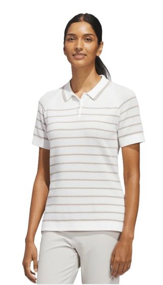 Adidas Ultimate365+ Stripe Knit dames polo, wit