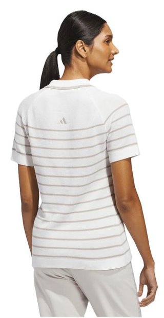 Adidas Ultimate365+ Stripe Knit dames polo, wit