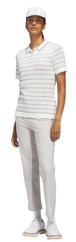 Adidas Ultimate365+ Stripe Knit dames polo, wit