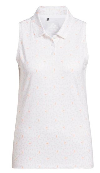 Adidas Ultimate365 All Over Print Sleeveless dames polo, wit