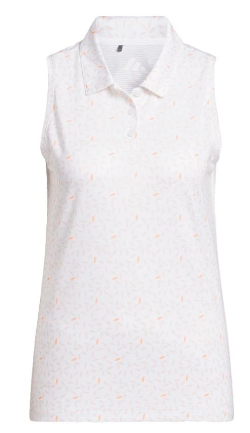 Adidas Ultimate365 All Over Print Sleeveless dames polo, wit