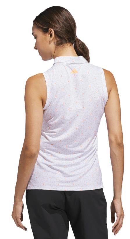 Adidas Ultimate365 All Over Print Sleeveless dames polo, wit