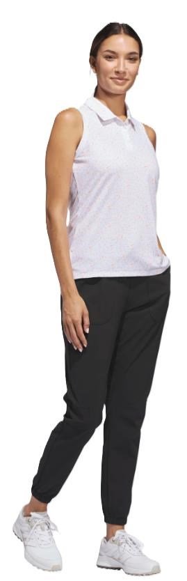 Adidas Ultimate365 All Over Print Sleeveless dames polo, wit