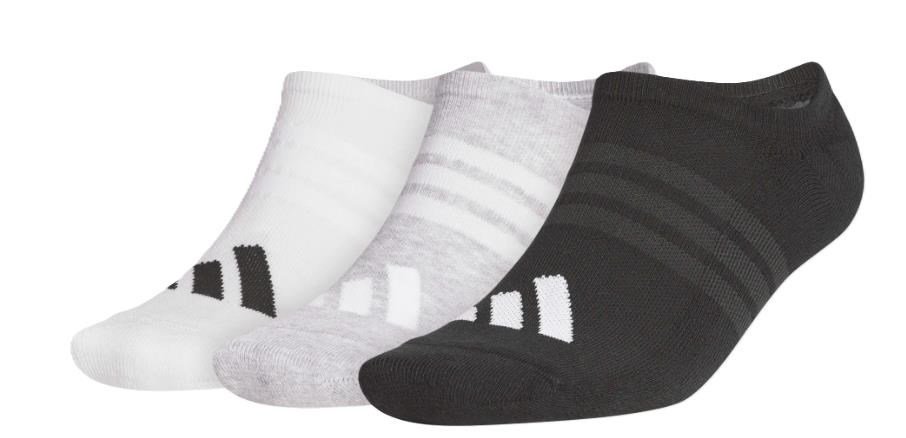 Adidas Performance No Show heren sokken (3 paar), wit/grijs/zwart