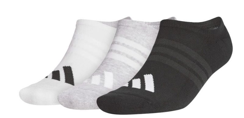 Adidas Performance No Show heren sokken (3 paar), wit/grijs/zwart
