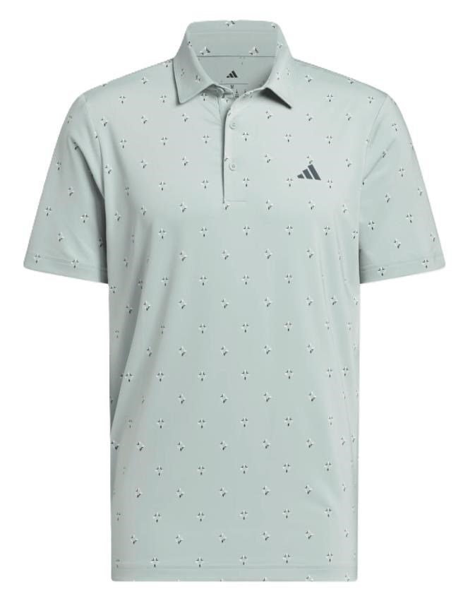Adidas Ultimate365 Essence Print heren polo, wonder sage