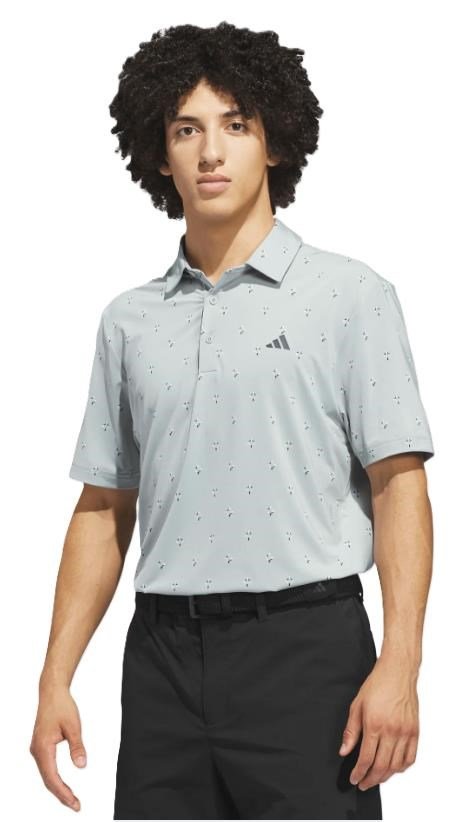 Adidas Ultimate365 Essence Print heren polo, wonder sage