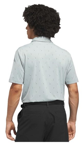 Adidas Ultimate365 Essence Print heren polo, wonder sage