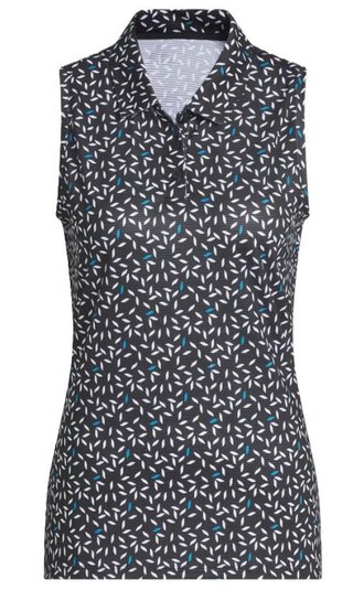 Adidas Ultimate365 All Over Print Sleeveless dames polo, zwart