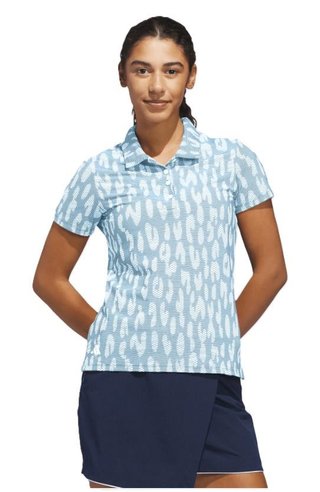 Adidas Ultimate365 Jacquard dames polo, blauw/wit