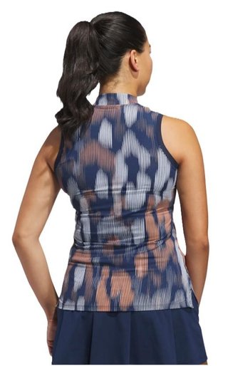 Adidas Ultimate 365 Ottoman Printed Sleeveless dames polo, navy