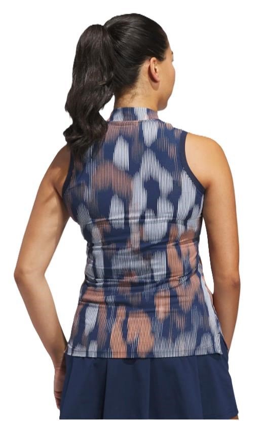 Adidas Ultimate 365 Ottoman Printed Sleeveless dames polo, navy