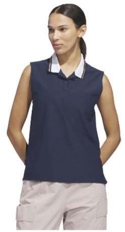 Adidas Beyond The Course Twistknit dames polo, navy/dusky orange