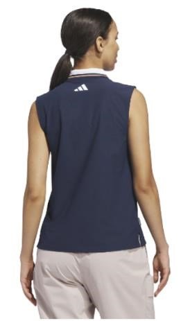 Adidas Beyond The Course Twistknit dames polo, navy/dusky orange