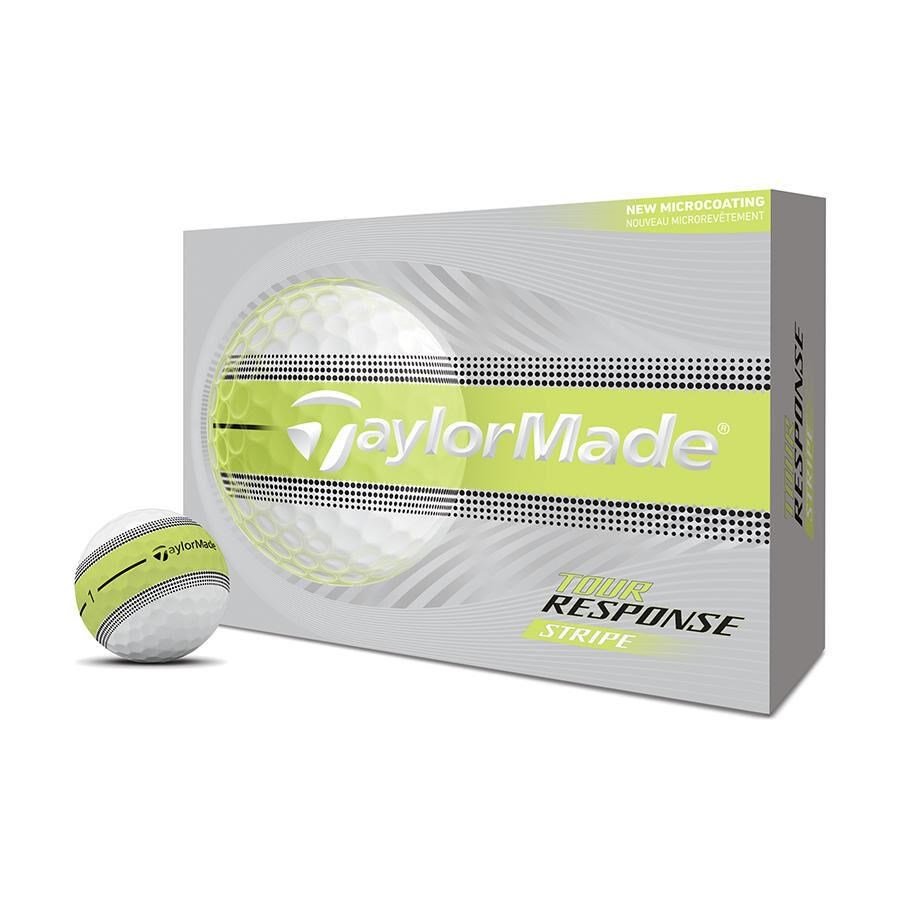JuCad TaylorMade Tour Response Stripe golfballen 2026 (12 stuks), neon geel