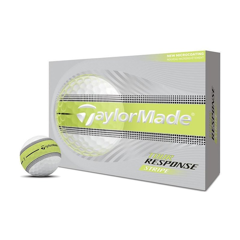 JuCad TaylorMade Tour Response Stripe golfballen 2026 (12 stuks), neon geel