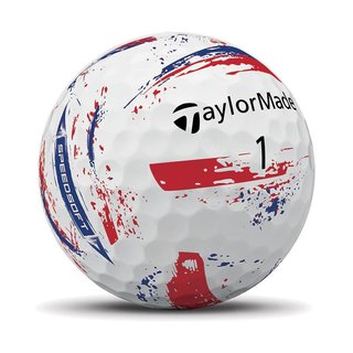 TaylorMade SpeedSoft Ink golfballen, blauw/rood
