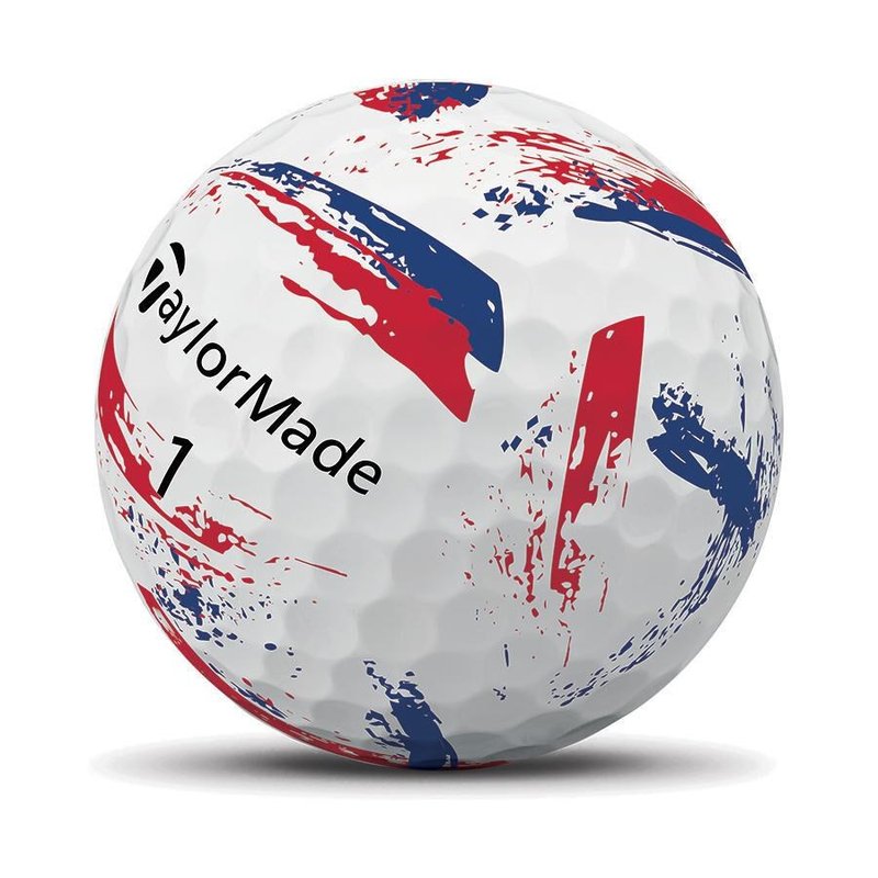 TaylorMade SpeedSoft Ink golfballen, blauw/rood