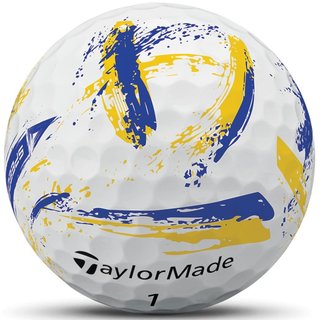 TaylorMade SpeedSoft Ink golfballen, geel/blauw
