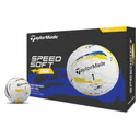 TaylorMade SpeedSoft Ink golfballen, geel/blauw