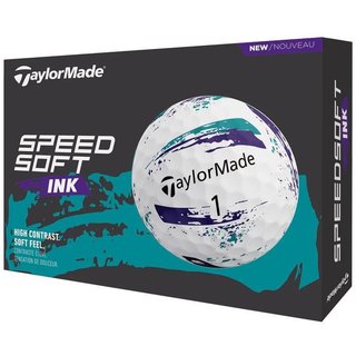 TaylorMade SpeedSoft Ink golfballen, paars/teal