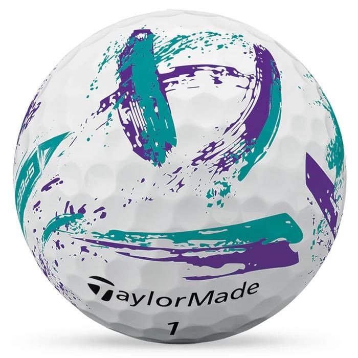 TaylorMade SpeedSoft Ink golfballen, paars/teal