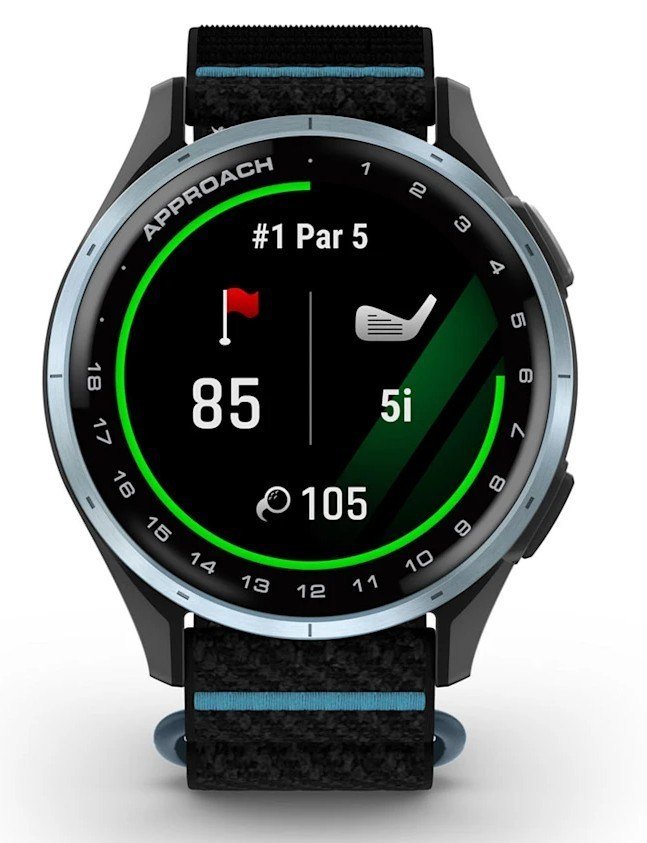 Garmin Approach J1 junior GPS horloge, zwart/azuurblauw aluminium