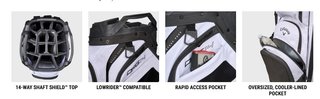 Callaway ORG 14 HD cart bag, rood/wit/navy