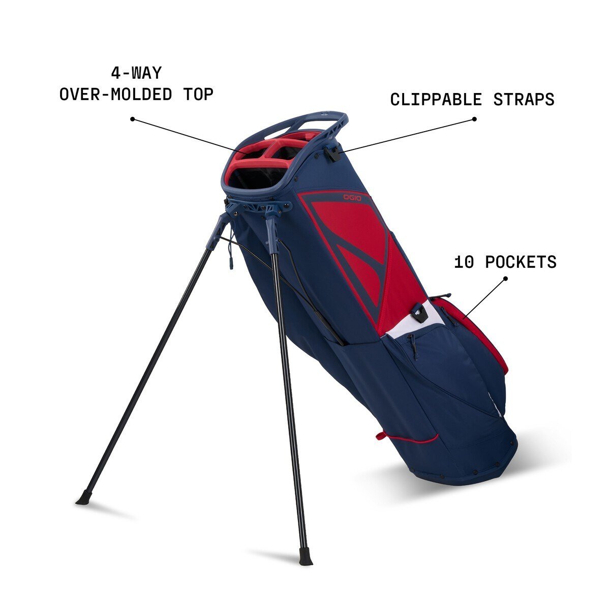 Ogio Featherlite stand bag, zwart