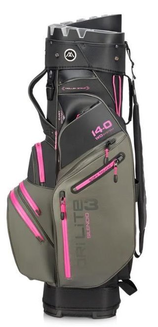 Big Max Dri Lite Silencio 3 Organizer cart bag, charcoal/black/fuchsia